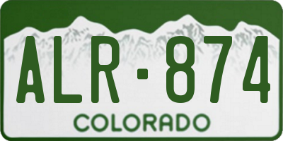 CO license plate ALR874