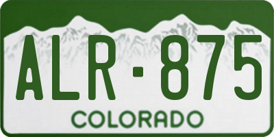 CO license plate ALR875