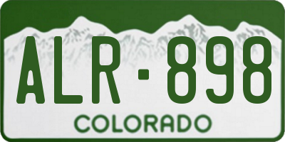 CO license plate ALR898