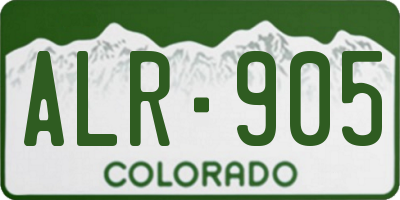 CO license plate ALR905