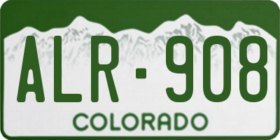 CO license plate ALR908