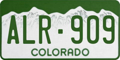 CO license plate ALR909
