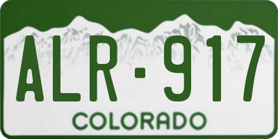 CO license plate ALR917