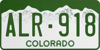 CO license plate ALR918