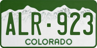 CO license plate ALR923