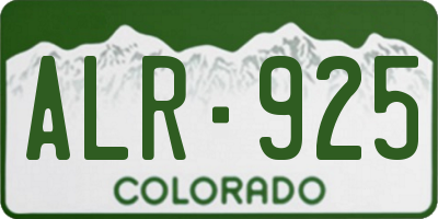 CO license plate ALR925