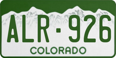CO license plate ALR926