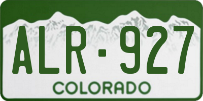 CO license plate ALR927