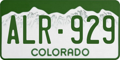 CO license plate ALR929