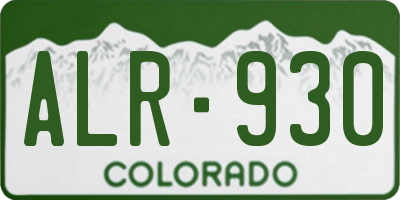CO license plate ALR930