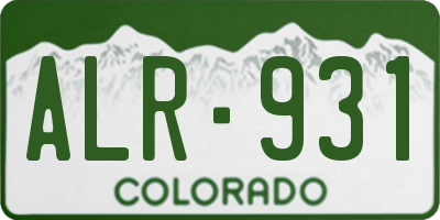 CO license plate ALR931
