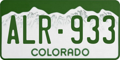 CO license plate ALR933