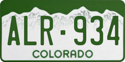 CO license plate ALR934