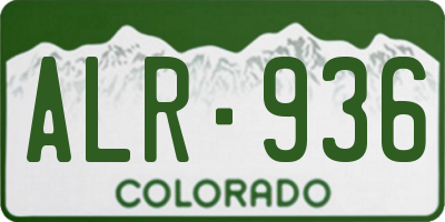 CO license plate ALR936