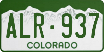 CO license plate ALR937