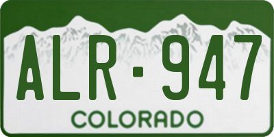 CO license plate ALR947
