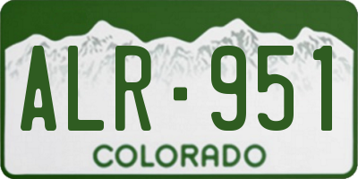 CO license plate ALR951