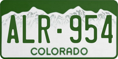 CO license plate ALR954