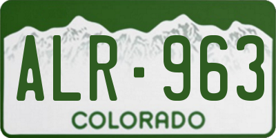 CO license plate ALR963