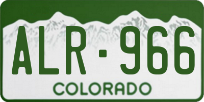 CO license plate ALR966