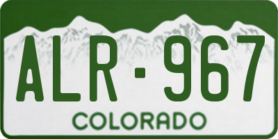 CO license plate ALR967