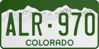 CO license plate ALR970