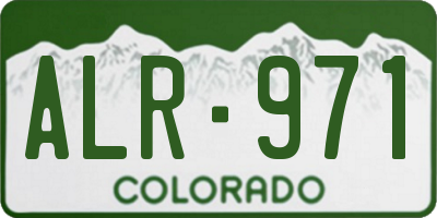 CO license plate ALR971