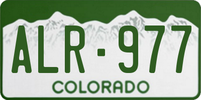 CO license plate ALR977