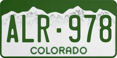 CO license plate ALR978