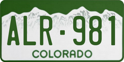 CO license plate ALR981