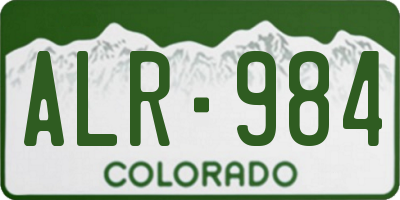 CO license plate ALR984