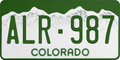 CO license plate ALR987