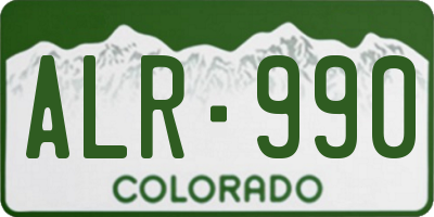 CO license plate ALR990