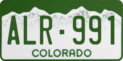 CO license plate ALR991