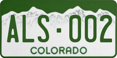 CO license plate ALS002