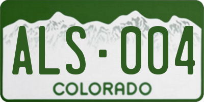 CO license plate ALS004