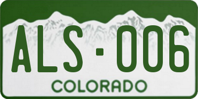 CO license plate ALS006