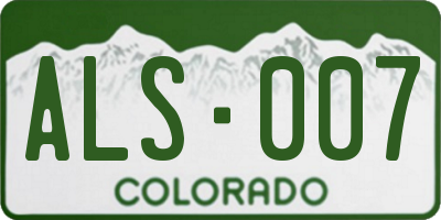 CO license plate ALS007