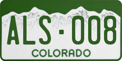 CO license plate ALS008