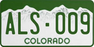 CO license plate ALS009