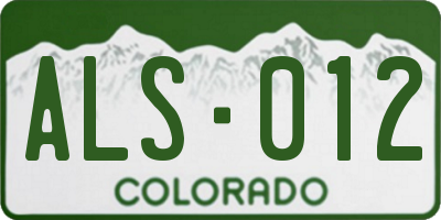 CO license plate ALS012