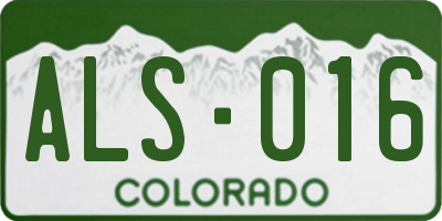 CO license plate ALS016