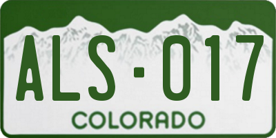 CO license plate ALS017