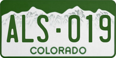 CO license plate ALS019