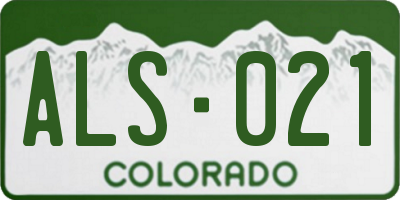 CO license plate ALS021