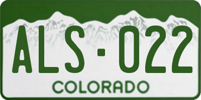 CO license plate ALS022