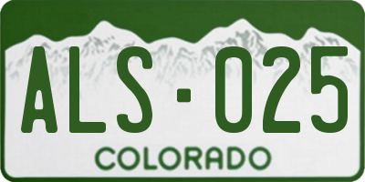CO license plate ALS025