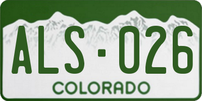 CO license plate ALS026