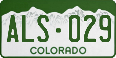 CO license plate ALS029
