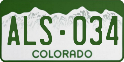 CO license plate ALS034